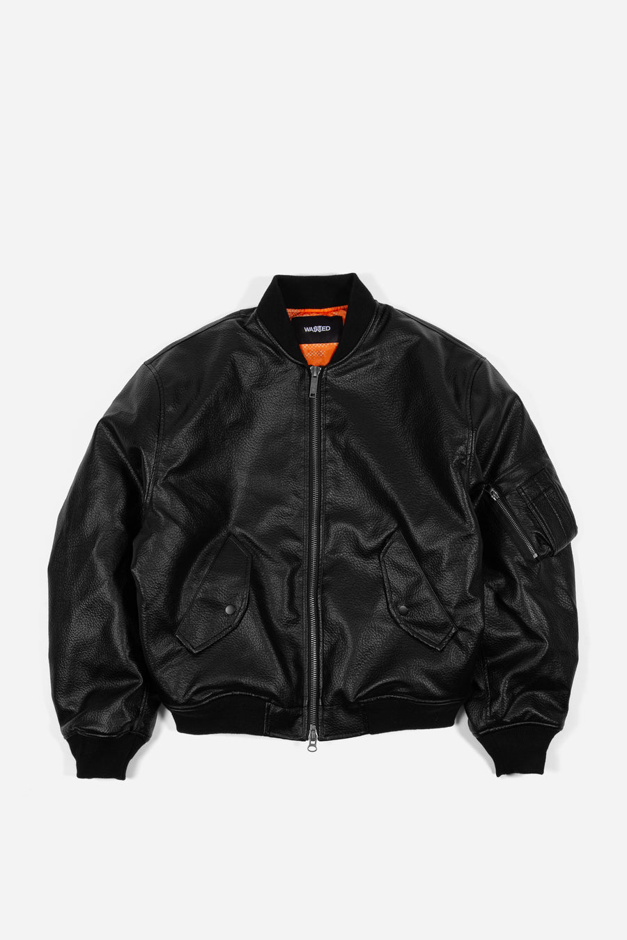 Kingdom Faux Leather Bomber Jacket